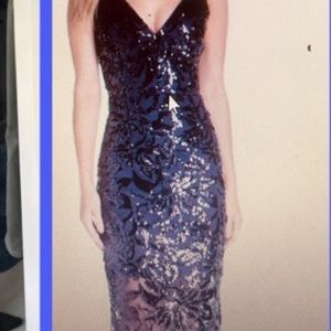 Sequins plum knee length dress. Size 8